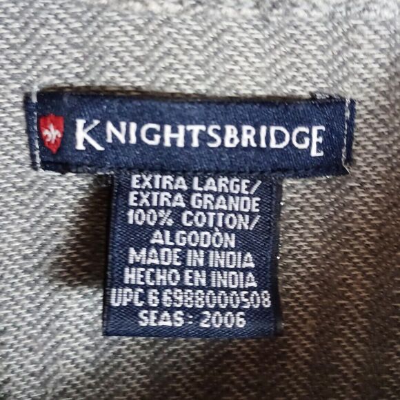 Knightsbridge Golf Polo Shirt Mens Sz XL Grey Striped Short Sleeve Cotton Stripe - Picture 6 of 6